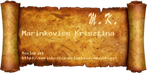 Marinkovics Krisztina névjegykártya